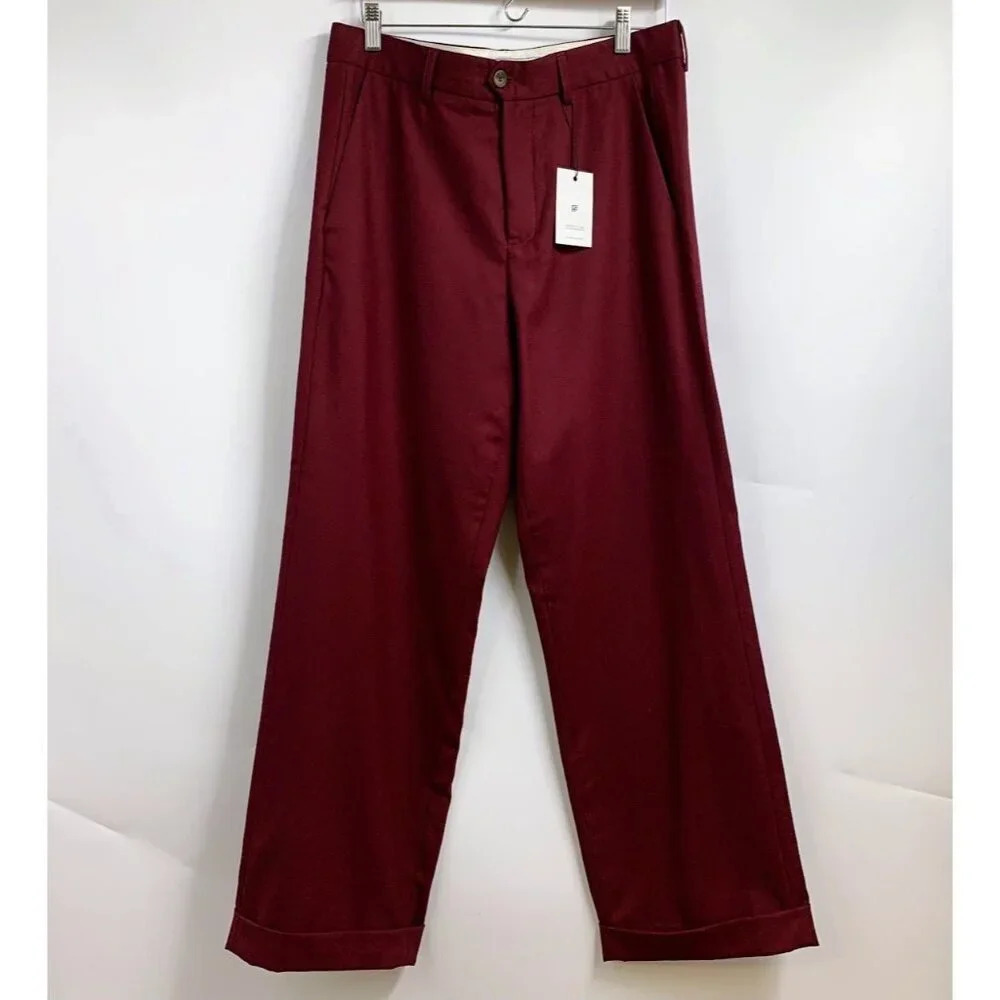 Societe Anonyme Men's‎ 100% Wool Made In Italy Straight Leg Trousers Size M